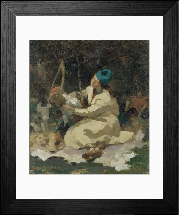 Framed Print : At the Suspended Cradle. Study, late 19th century. Creator: Anna Nordlander Framed Print : At the Suspended Cradle. Study, late 19th century. Creator: Anna Nordlander