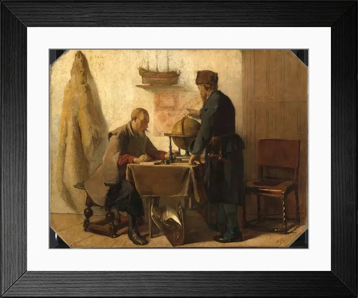 Framed Print : Heemskerck and Barents Planning their Second Expedition to the Far North, 1862. Creator: Christoffel Bisschop Framed Print : Heemskerck and Barents Planning their Second Expedition to the Far North, 1862. Creator: Christoffel Bisschop