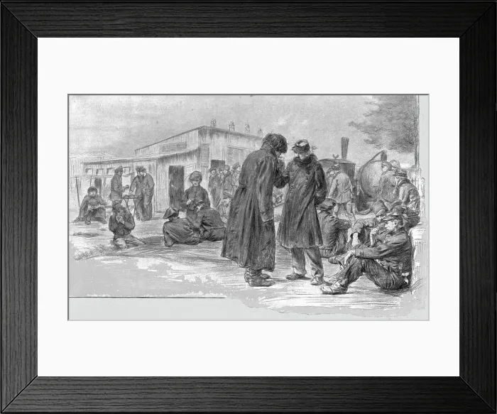 Framed Print : La vie de nos prisonniers; la grande rue de camp de Langensalza, en Saxe, lieu de reunion... Creator: Unknown Framed Print : La vie de nos prisonniers; la grande rue de camp de Langensalza, en Saxe, lieu de reunion... Creator: Unknown