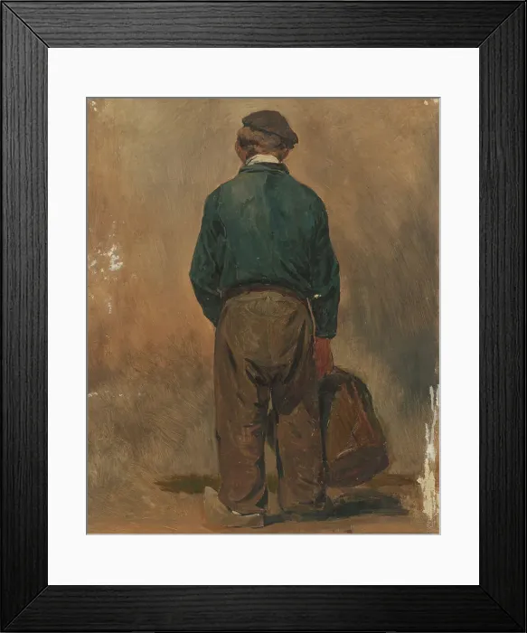 Framed Print : Fisherman with basket, seen from behind, c.1800-c.1900. Creator: Jan Weissenbruch Framed Print : Fisherman with basket, seen from behind, c.1800-c.1900. Creator: Jan Weissenbruch