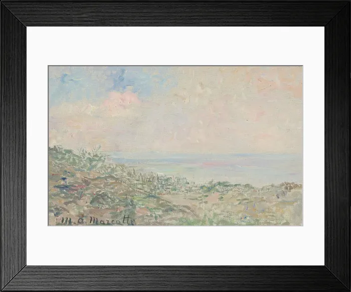 Framed Print : Dunes with seascape, 1879-1918. Creator: Marie Antoinette Marcotte Framed Print : Dunes with seascape, 1879-1918. Creator: Marie Antoinette Marcotte
