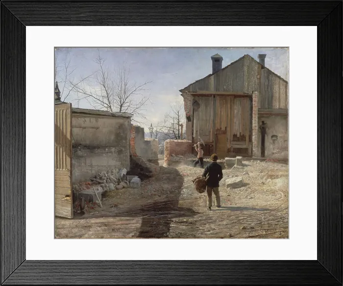 Framed Print : Demolishing the Old Orphanage, Stockholm, 1886. Creator: Anshelm Schultzberg Framed Print : Demolishing the Old Orphanage, Stockholm, 1886. Creator: Anshelm Schultzberg