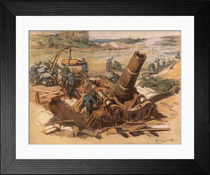 Framed Print : Autour de la Bataille; Mortier de 370, 1918. Creator: Unknown Framed Print : Autour de la Bataille; Mortier de 370, 1918. Creator: Unknown