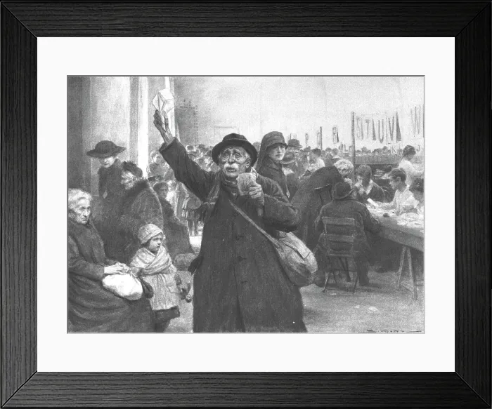Framed Print : Rapatries; apres la distribution des lettres: Ils sont vivants tous les deux !. Creator: J Simont. Rapatries; apres la distribution des lettres: Ils sont vivants tous les deux !. Creator: J Simont Framed Print : Rapatries; apres la distribution des lettres: Ils sont vivants tous les deux !. Creator: J Simont. Rapatries; apres la distribution des lettres: Ils sont vivants tous les deux !. Creator: J Simont