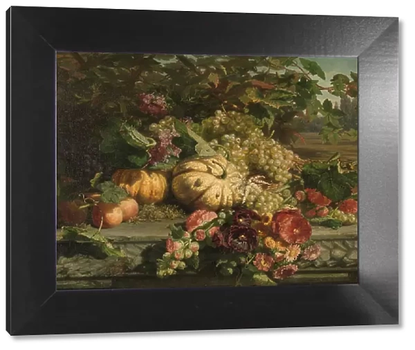 Still Life with Flowers and Fruit, 1869. Creator: Gerardina Jacoba van de Sande Bakhuyzen
