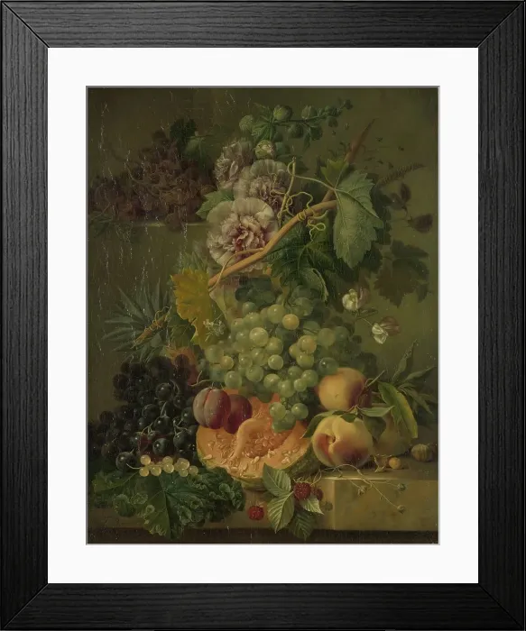 Framed Print : Still Life with Flowers and Fruits, 1816-1817. Creator: Albertus Jonas Brandt Framed Print : Still Life with Flowers and Fruits, 1816-1817. Creator: Albertus Jonas Brandt