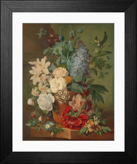 Framed Print : Flowers in a Terra Cotta Vase, 1810-1824. Creator: Albertus Jonas Brandt Framed Print : Flowers in a Terra Cotta Vase, 1810-1824. Creator: Albertus Jonas Brandt
