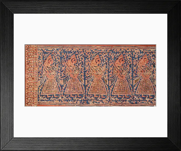 Framed Print : Ceremonial Cloth and Heirloom Textile with Row of Female Musicians (image 1 of 3), 17th century. Creator: Unknown Framed Print : Ceremonial Cloth and Heirloom Textile with Row of Female Musicians (image 1 of 3), 17th century. Creator: Unknown