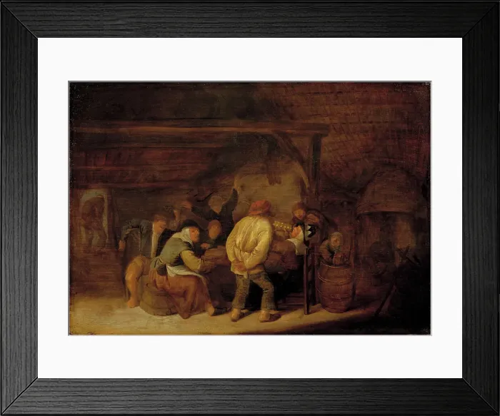Framed Print : Drinking Peasants. Creator: Bartholomeus Molenaer Framed Print : Drinking Peasants. Creator: Bartholomeus Molenaer