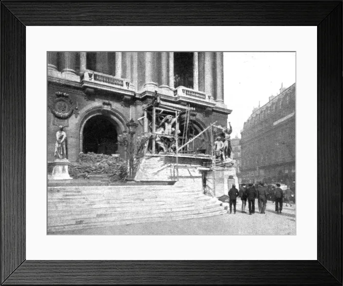Framed Print : La Guerre a L'Allemande'; a l'Opera: le groupe de la Danse, de Carpeaux, 1918. Creator: Unknown. La Guerre a L'Allemande'; a l'Opera: le groupe de la Danse, de Carpeaux, 1918. Creator: Unknown