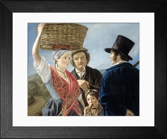 Framed Print : Market Gossip, 1827. Creator: Jean Henri De Coene Framed Print : Market Gossip, 1827. Creator: Jean Henri De Coene