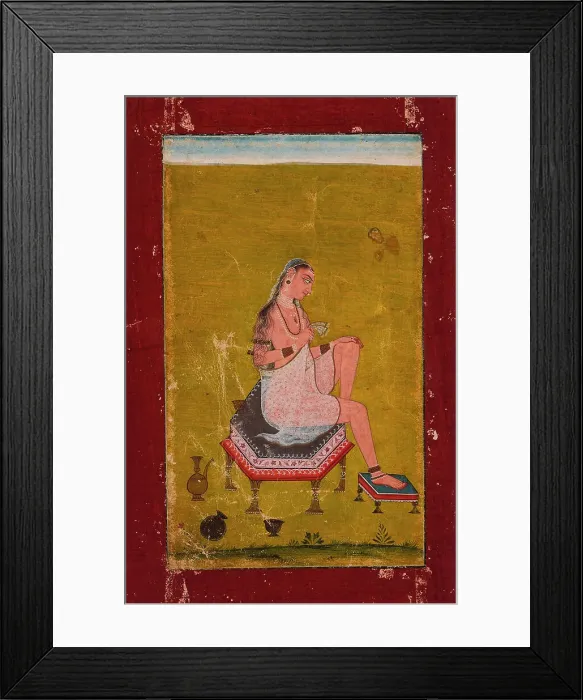 Framed Print : A Lady at Her Toilette, c1720. Creator: Unknown Framed Print : A Lady at Her Toilette, c1720. Creator: Unknown