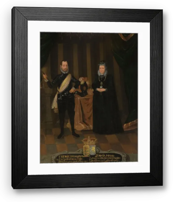 Framed Print : Fredrick II, 1534-1588, King of Denmark. Sofie of Mecklenburg, 1557-1631, Queen of Denmark. Creator: Anon Framed Print : Fredrick II, 1534-1588, King of Denmark. Sofie of Mecklenburg, 1557-1631, Queen of Denmark. Creator: Anon