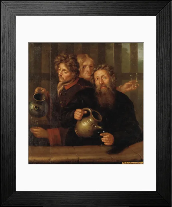 Framed Print : The well master at the Medevi well and his two sons, 1686. Creator: David Klocker Ehrenstrahl Framed Print : The well master at the Medevi well and his two sons, 1686. Creator: David Klocker Ehrenstrahl