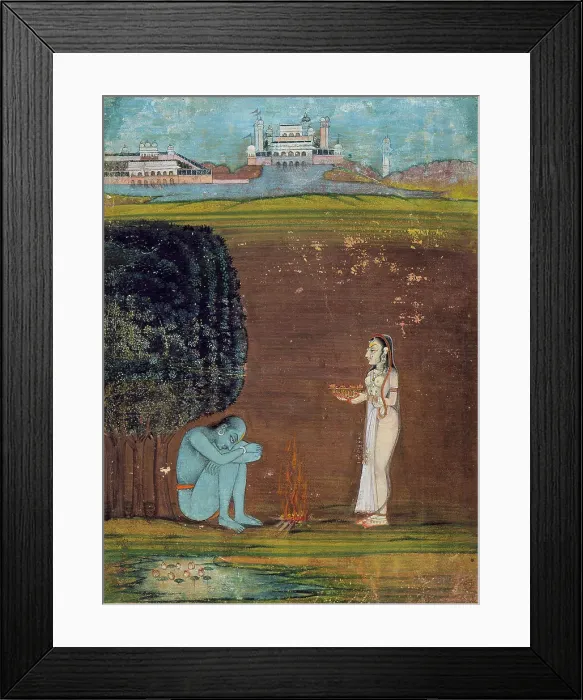 Framed Print : A Woman Making an Offering to an Ascetic, between 1750 and 1775. Creator: Unknown Framed Print : A Woman Making an Offering to an Ascetic, between 1750 and 1775. Creator: Unknown