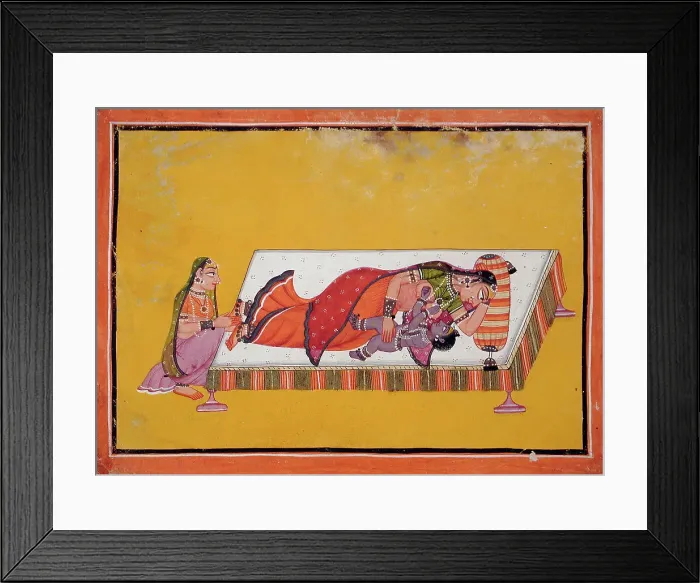 Framed Print : Yashoda Suckling the Infant Krishna, 18th century. Creator: Unknown Framed Print : Yashoda Suckling the Infant Krishna, 18th century. Creator: Unknown