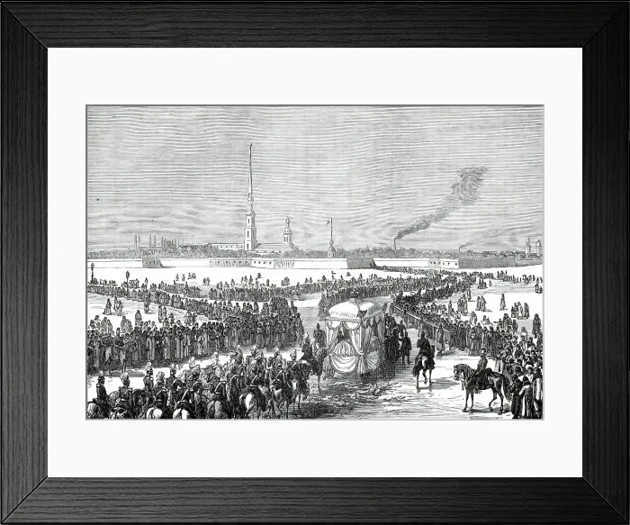 Framed Print : Funeral of the Grand Duchess Marie Nicolaievna at St. Petersburg, 1876. Creator: Unknown Framed Print : Funeral of the Grand Duchess Marie Nicolaievna at St. Petersburg, 1876. Creator: Unknown