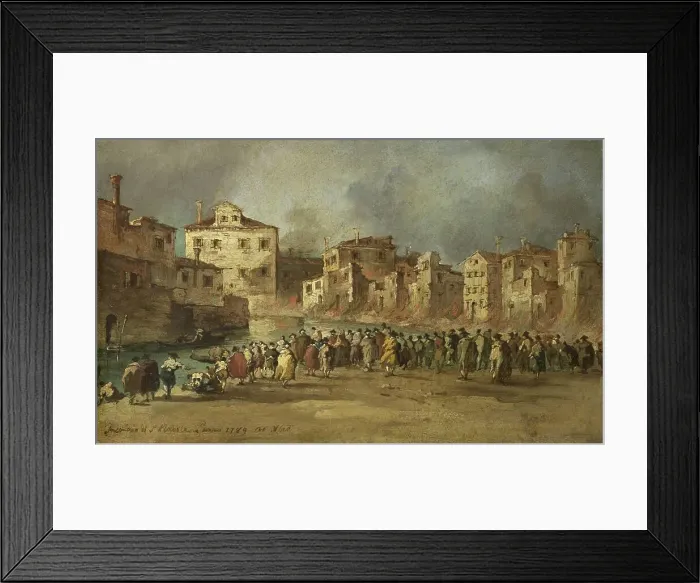 Framed Print : The Fire in the San Marcuola Quarter of Venice, 28 November 1789, 1789-1820. Creator: Unknown Framed Print : The Fire in the San Marcuola Quarter of Venice, 28 November 1789, 1789-1820. Creator: Unknown