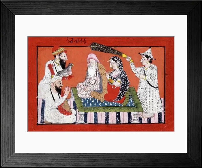 Framed Print : An Imaginary Meeting between Guru Nanak and Gobind Singh, c1780. Creator: Unknown Framed Print : An Imaginary Meeting between Guru Nanak and Gobind Singh, c1780. Creator: Unknown