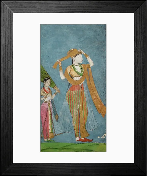 Framed Print : Lady Wrapping Her Turban, between 1675 and 1700. Creator: Unknown Framed Print : Lady Wrapping Her Turban, between 1675 and 1700. Creator: Unknown