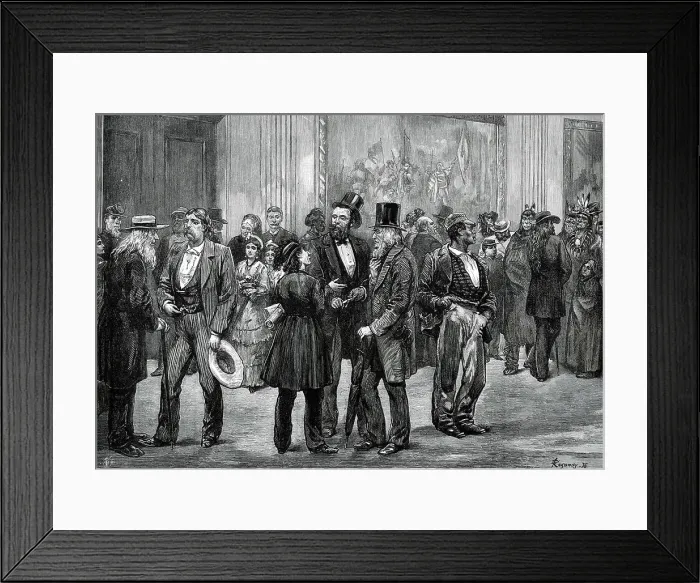 Framed Print : American Sketches: scene in the Rotunda, Washington, 1876. Creator: Felix Elie Regamey Framed Print : American Sketches: scene in the Rotunda, Washington, 1876. Creator: Felix Elie Regamey
