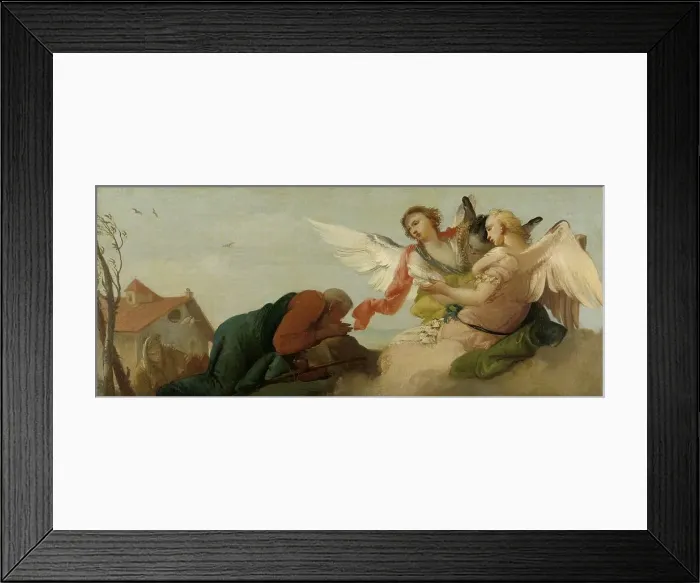 Framed Print : Abraham with the three Angels, 1750-1780. Creator: Francesco Zugno Framed Print : Abraham with the three Angels, 1750-1780. Creator: Francesco Zugno