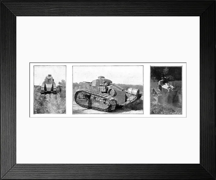 Framed Print : L'Outillage Ennemi et le Notre; La solution francaise: nos chars d'assaut legers, armes d'un... 19 Creator: Unknown Framed Print : L'Outillage Ennemi et le Notre; La solution francaise: nos chars d'assaut legers, armes d'un... 19 Creator: Unknown
