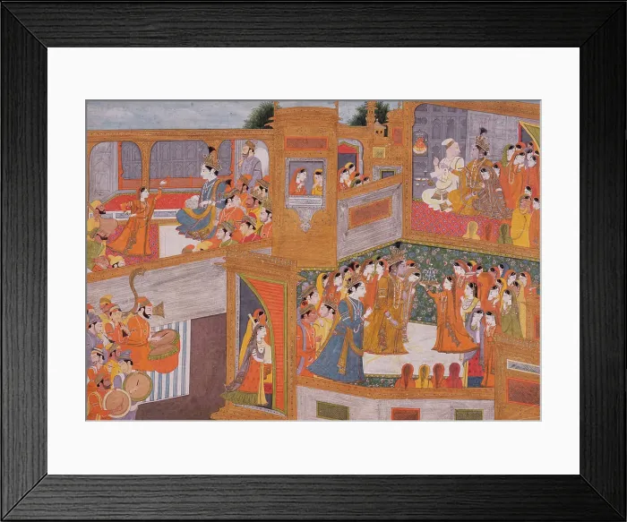 Framed Print : Marriage of Krishna and Rukmini, c1800. Creator: Unknown Framed Print : Marriage of Krishna and Rukmini, c1800. Creator: Unknown