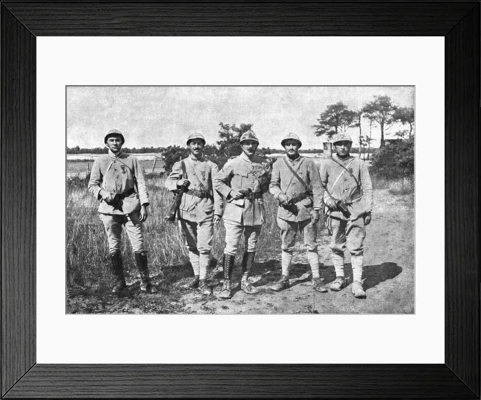 Framed Print : La fin d'un Reve; Le lieutenant Balestier, le sergent Lejeune, les caporaux Hoquet et... 1918. Creator: Unknown Framed Print : La fin d'un Reve; Le lieutenant Balestier, le sergent Lejeune, les caporaux Hoquet et... 1918. Creator: Unknown