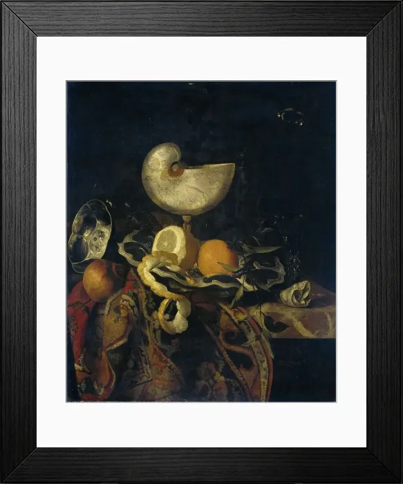 Framed Print : Still Life with Nautilus Cup, 1648-1688. Creator: Frans Sant-Acker Framed Print : Still Life with Nautilus Cup, 1648-1688. Creator: Frans Sant-Acker