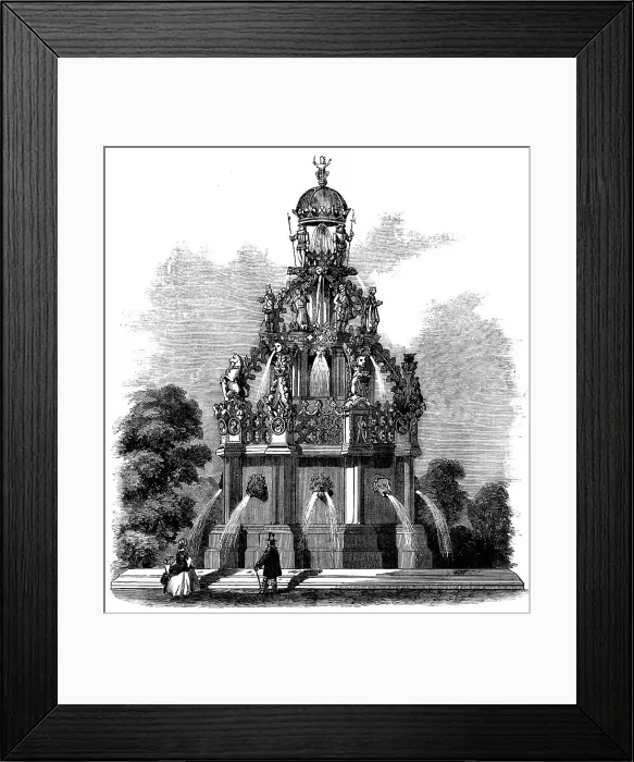 Framed Print : Fountain to be erected in front of Holyrood Palace, 1858. Creator: Unknown Framed Print : Fountain to be erected in front of Holyrood Palace, 1858. Creator: Unknown