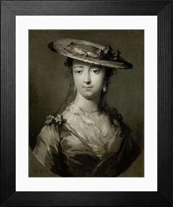 Framed Print : Head of a Young Woman, 1756. Creator: Frans van der Mijn Framed Print : Head of a Young Woman, 1756. Creator: Frans van der Mijn