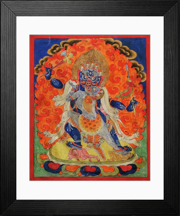 Framed Print : A Terrifying Deity in Yab-Yum, 19th century. Creator: Unknown Framed Print : A Terrifying Deity in Yab-Yum, 19th century. Creator: Unknown