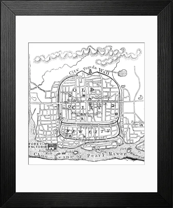 Framed Print : Plan of the City of Canton, 1857. Creator: Unknown Framed Print : Plan of the City of Canton, 1857. Creator: Unknown