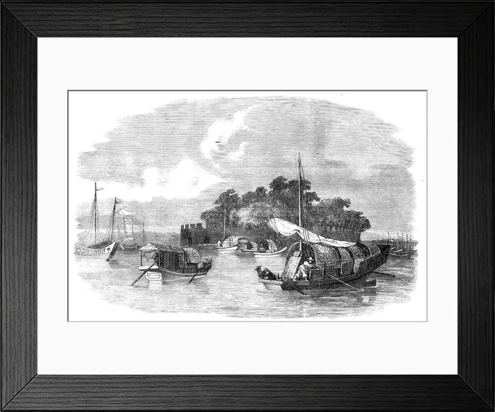 Framed Print : The Dutch Folly Fort, Canton River - from a painting by a Chinese artist, 1857. Creator: Unknown Framed Print : The Dutch Folly Fort, Canton River - from a painting by a Chinese artist, 1857. Creator: Unknown