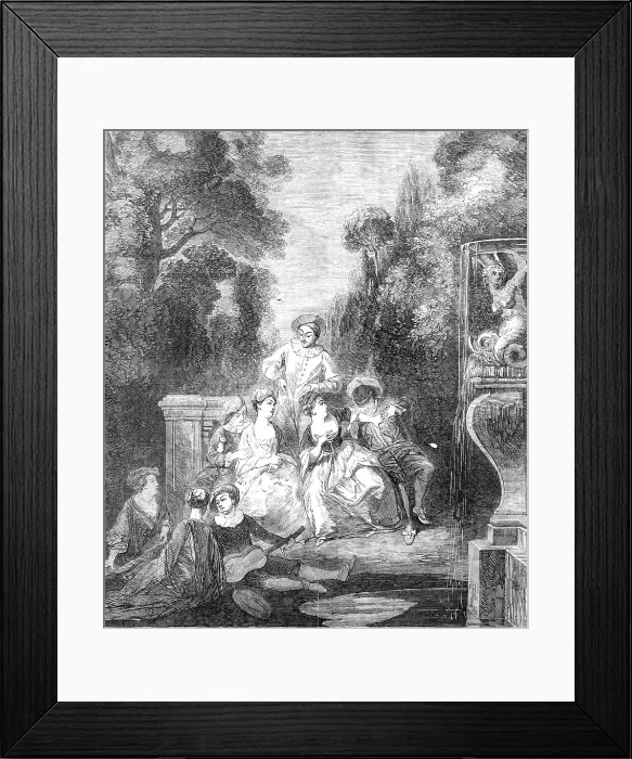 Framed Print : A Fete Champetre painted by Watteau, 1857. Creator: Unknown. A Fete Champetre painted by Watteau, 1857. Creator: Unknown Framed Print : A Fete Champetre painted by Watteau, 1857. Creator: Unknown. A Fete Champetre painted by Watteau, 1857. Creator: Unknown