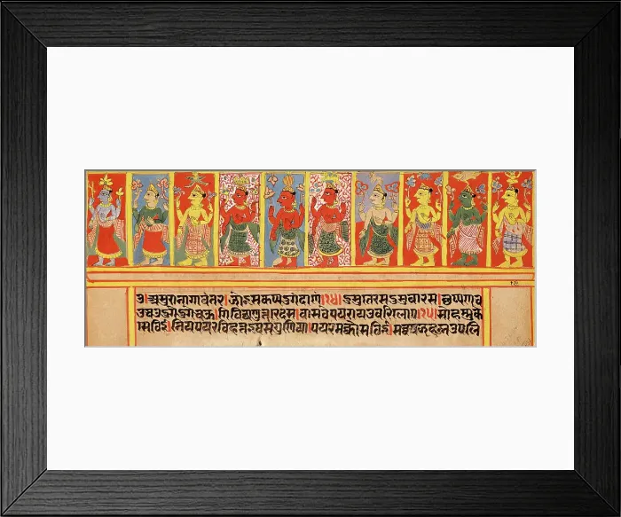 Framed Print : Ten Classes of Cosmological Deities Identified by Their Crown Ornaments... c1575. Creator: Unknown Framed Print : Ten Classes of Cosmological Deities Identified by Their Crown Ornaments... c1575. Creator: Unknown