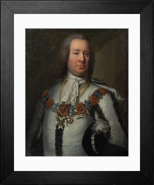 Framed Print : Fabian Wrede of Elimä d.y.1694-1768, early-mid 18th century. Creator: Johan Henrik Scheffel