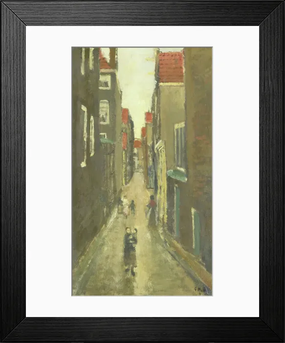 Framed Print : The Baanbrugsteeg looking from the Haarlemmerdijk towards the Vinkenstraat and the Brouwersgracht, c Creator: George Hendrik Breitner Framed Print : The Baanbrugsteeg looking from the Haarlemmerdijk towards the Vinkenstraat and the Brouwersgracht, c Creator: George Hendrik Breitner