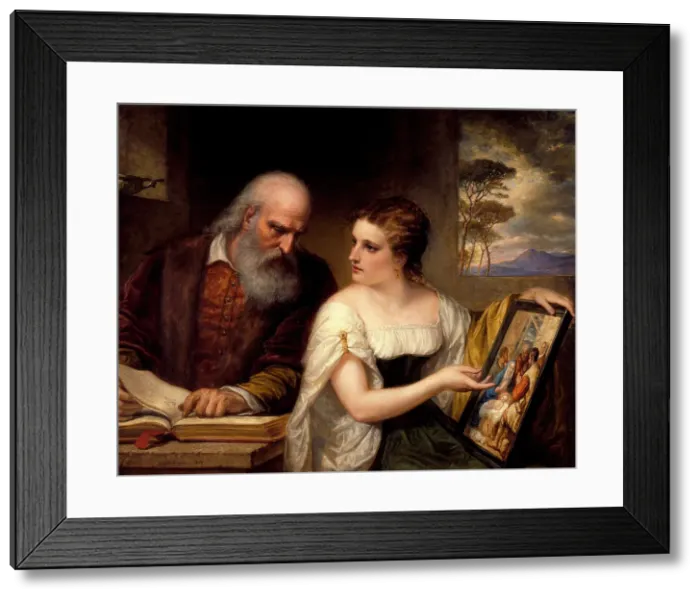Framed Print : Philosophy and Christian Art, 1868. Creator: Daniel Huntington Framed Print : Philosophy and Christian Art, 1868. Creator: Daniel Huntington