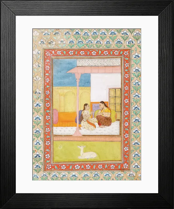 Framed Print : Patamanjari Ragini, the Fourth Wife of Bhairava Raga, Folio from a Ragamala... between 1700-1750. Creator: Unknown Framed Print : Patamanjari Ragini, the Fourth Wife of Bhairava Raga, Folio from a Ragamala... between 1700-1750. Creator: Unknown