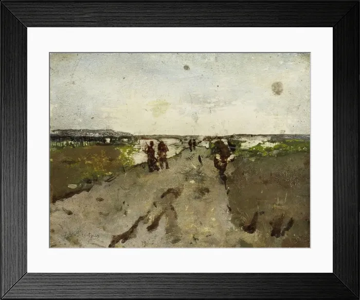 Framed Print : Landscape near Waalsdorp, with Soldiers on Maneuver, c.1880-c.1923. Creator: George Hendrik Breitner Framed Print : Landscape near Waalsdorp, with Soldiers on Maneuver, c.1880-c.1923. Creator: George Hendrik Breitner