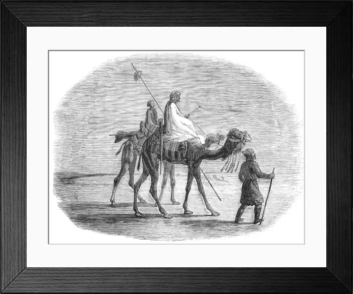 Framed Print : Mid-day Encounter in the Desert, 1857. Creator: Unknown
