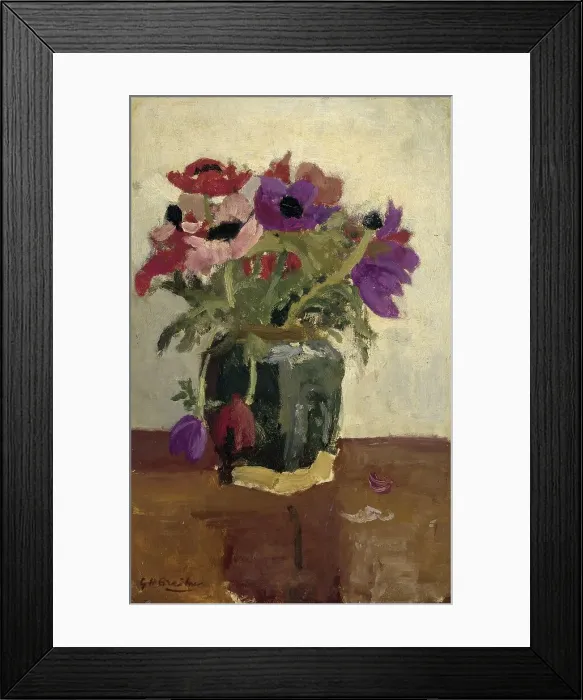 Framed Print : Ginger Pot with Anemones, c.1900-c.1923. Creator: George Hendrik Breitner Framed Print : Ginger Pot with Anemones, c.1900-c.1923. Creator: George Hendrik Breitner