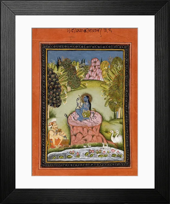Framed Print : Asavari Ragini, the Fourth Wife of Shri Raga, Folio from a Ragamala (Garland of Melodies), c1790. Creator: Unknown Framed Print : Asavari Ragini, the Fourth Wife of Shri Raga, Folio from a Ragamala (Garland of Melodies), c1790. Creator: Unknown