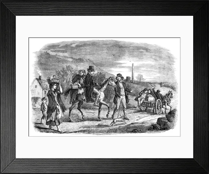 Framed Print : Returning from Market, a Scene in the County of Kilkenny - drawn by E. Fitzpatrick, 1857. Creator: Unknown Framed Print : Returning from Market, a Scene in the County of Kilkenny - drawn by E. Fitzpatrick, 1857. Creator: Unknown