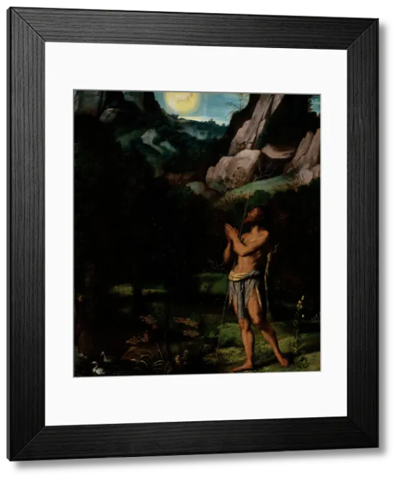 Framed Print : St. John the Baptist in the Wilderness, c1535. Creator: Moretto da Brescia Framed Print : St. John the Baptist in the Wilderness, c1535. Creator: Moretto da Brescia