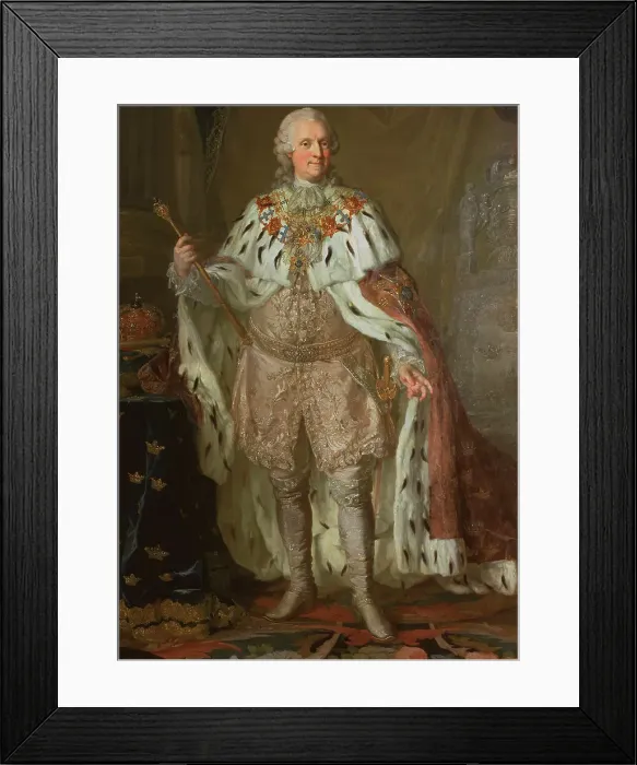 Framed Print : Adolf Fredrik, 1710-1771, King of Sweden, Duke of Holstein-Gottorp, late 18th-early 19th century. Creator: Lorens Pasch the Younger Framed Print : Adolf Fredrik, 1710-1771, King of Sweden, Duke of Holstein-Gottorp, late 18th-early 19th century. Creator: Lorens Pasch the Younger