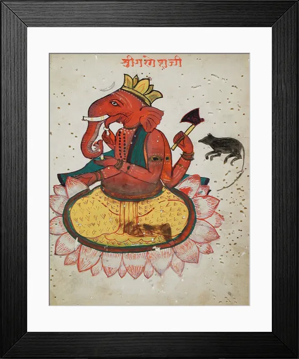 Framed Print : Ganesha, Lord of Obstacles, early 19th century. Creator: Unknown Framed Print : Ganesha, Lord of Obstacles, early 19th century. Creator: Unknown