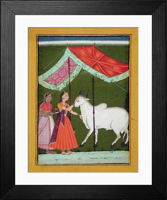 Framed Print : Bhairavi Ragini, First Wife of Bhairava Raga, Folio from a Ragamala, between 1685 and 1690. Creator: Unknown Framed Print : Bhairavi Ragini, First Wife of Bhairava Raga, Folio from a Ragamala, between 1685 and 1690. Creator: Unknown